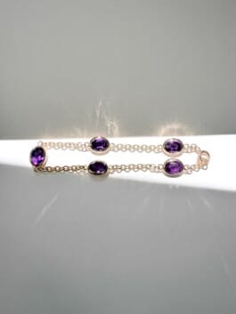 Bracelet in Rotgold 750 mit Amethysten aus Erbstück von Vera Sigrist Seefeld Zürich 